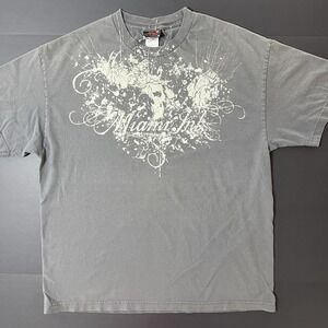 Miami Ink TShirt Mens XL Gray 2008 Skull Grunge Graphic Tattoo Tee Biker Punk
